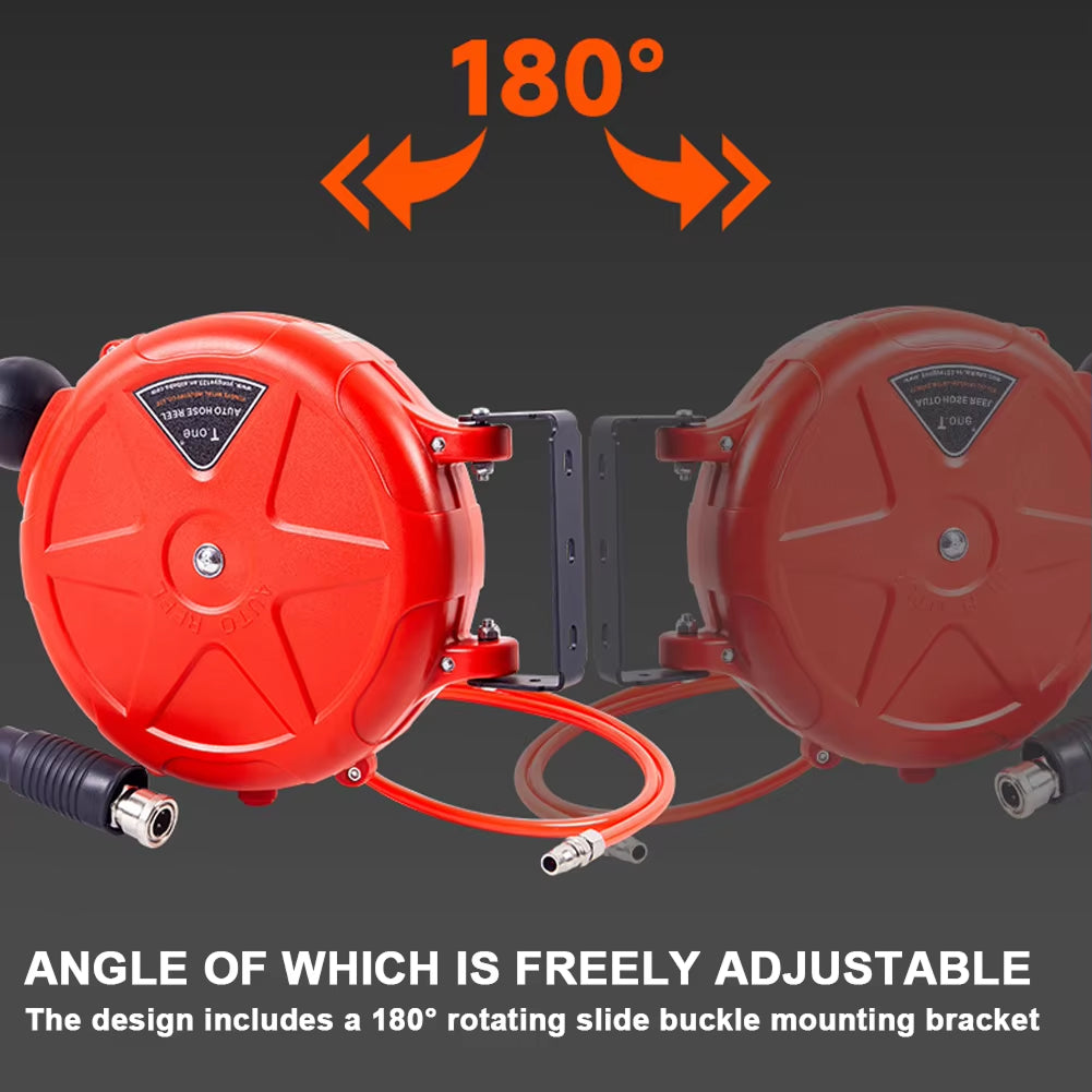 TecoRetra Retractable Hose Reel - 10m Automatic Telescopic Hose with 180° Rotating Bracket
