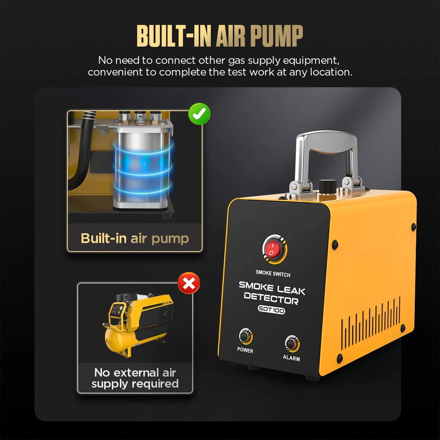 TekDanix Built-In Air Pump - No External Compressors Required