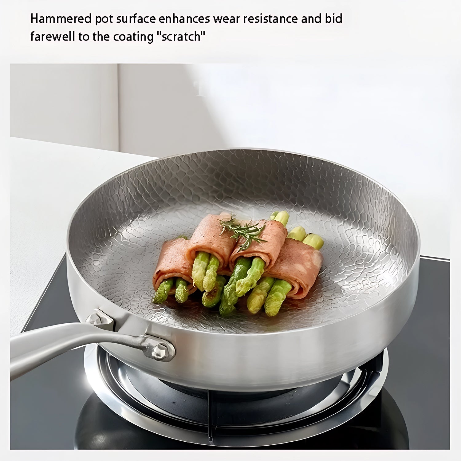 TiMaxpi 12-Inch Titanium Frying Pan – Hexagonal Non-Stick Surface, Scratch Resistant & All-Stove Ready