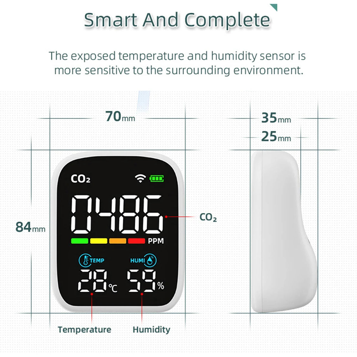 Tilleroic Air Quality & VOC Detector with Wi-Fi Monitoring
