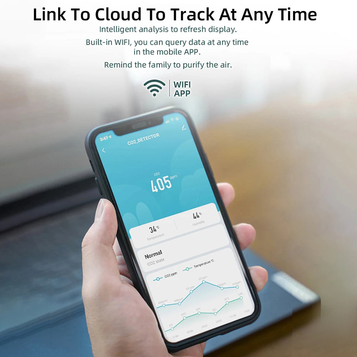 Tilleroic Air Quality & VOC Detector with Wi-Fi Monitoring