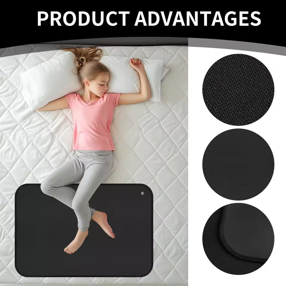 TixiWarmi Carbon Fiber Grounding Mat – Conductive Sleep Therapy, EMF Protection & Earth Cable