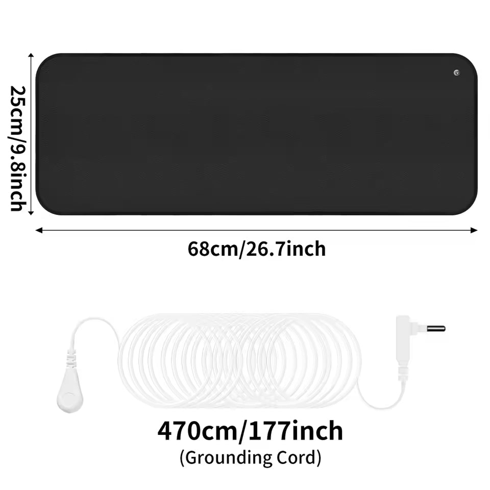 TixiWarmi Carbon Fiber Grounding Mat – Conductive Sleep Therapy, EMF Protection & Earth Cable