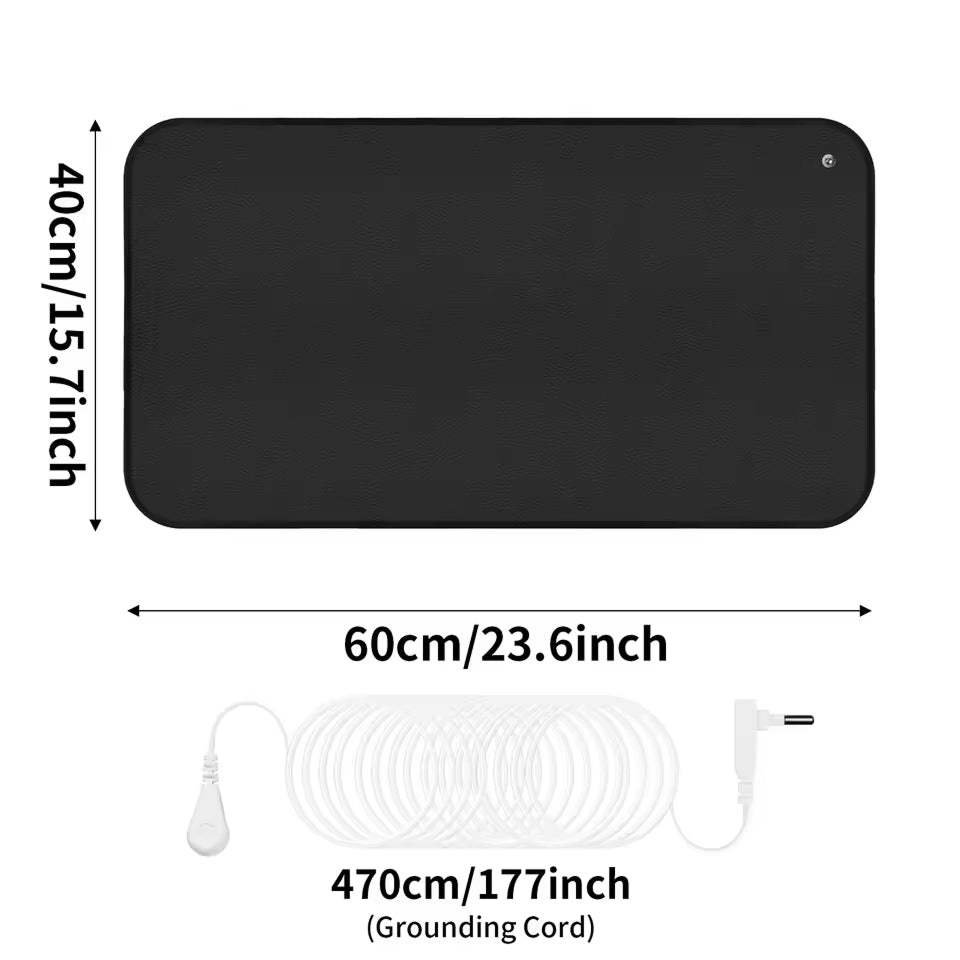 TixiWarmi Carbon Fiber Grounding Mat – Conductive Sleep Therapy, EMF Protection & Earth Cable