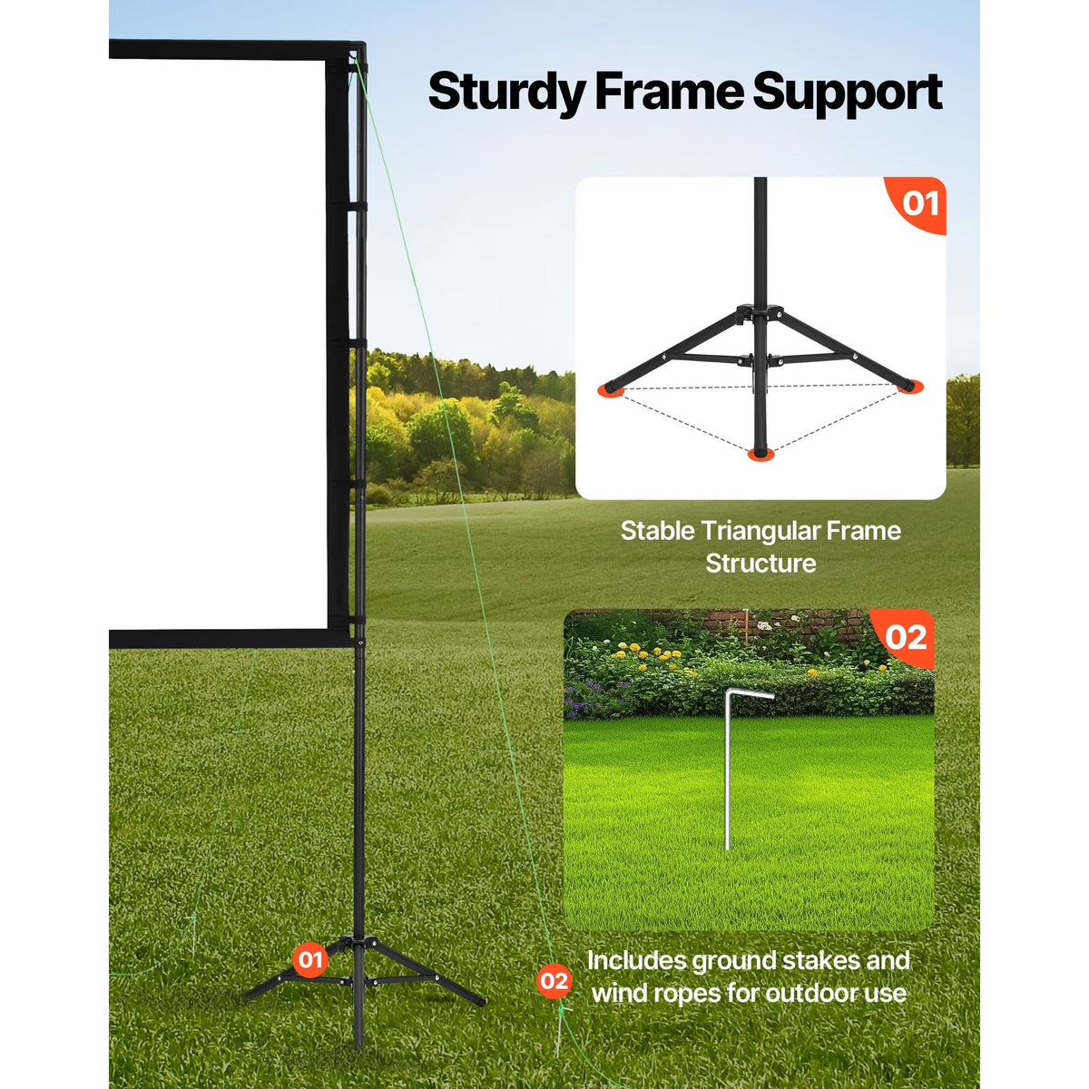 TorinLaxi Sturdy Triangular Stand with Sandbags for Wind Stability