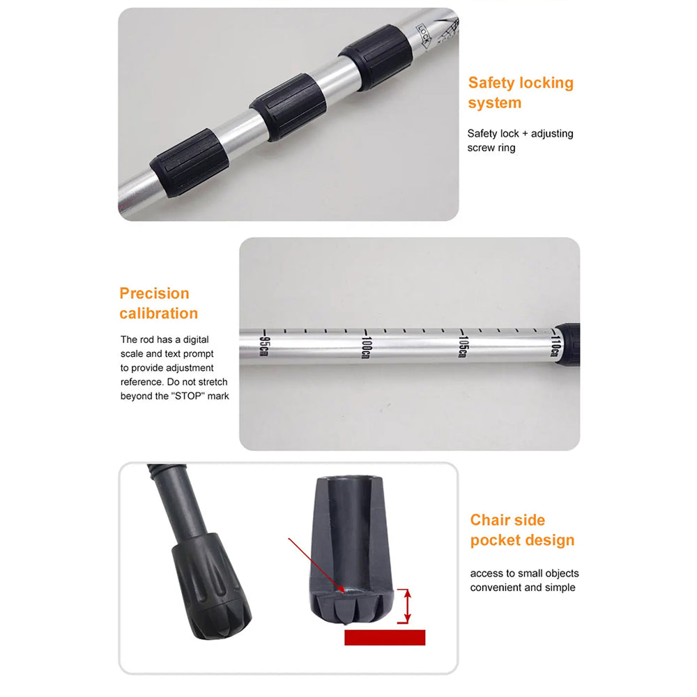 TrekPixin Professional Hiking Poles – Adjustable T-Handle Aluminum Alloy, 315g Lightweight Design