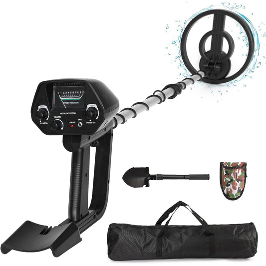 FrexSeek Metal Detector for Kids 10" Deep Detection IP68 Waterproof Gold Finder Kit