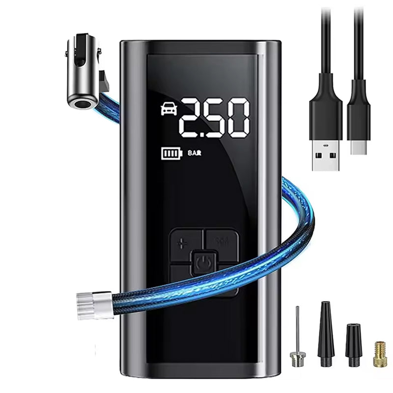 TyrixMax 150PSI Cordless Tyre Inflator – Digital Pressure Gauge, Auto-Stop & LED Emergency Light