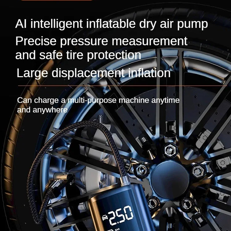 TyrixMax 150PSI Cordless Tyre Inflator – Digital Pressure Gauge, Auto-Stop & LED Emergency Light