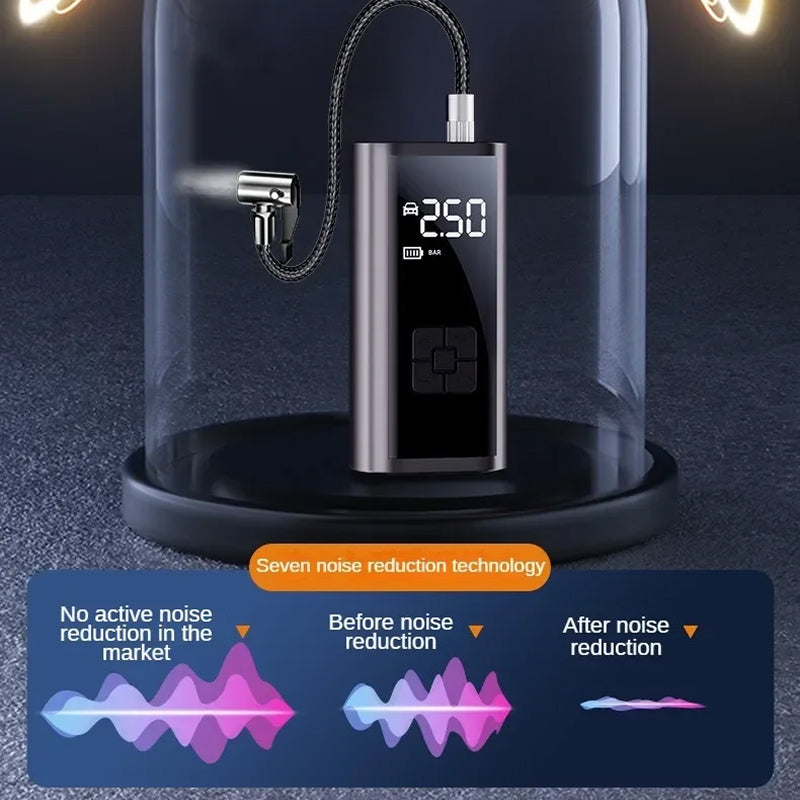 TyrixMax 150PSI Cordless Tyre Inflator – Digital Pressure Gauge, Auto-Stop & LED Emergency Light