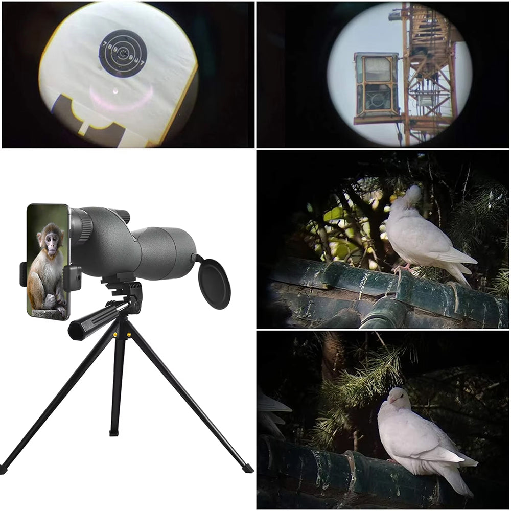 UnixClos HD Spotting Scope – 25-75x60mm Magnification, BAK4 Prism & Universal Phone Adapter