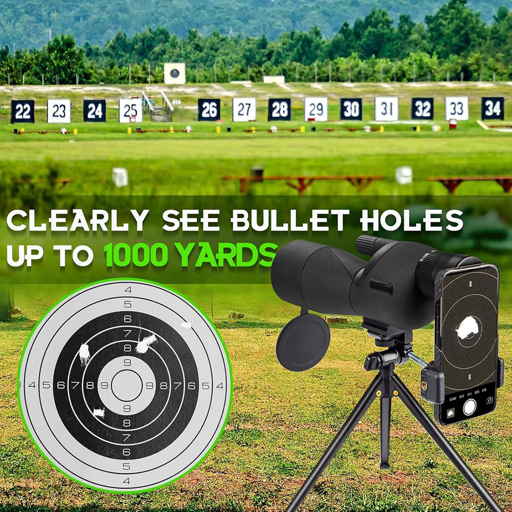 UnixClos HD Spotting Scope – 25-75x60mm Magnification, BAK4 Prism & Universal Phone Adapter