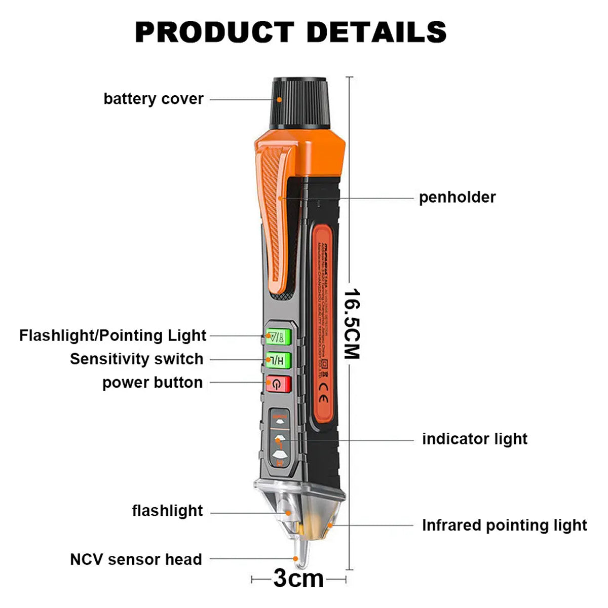 ValixRima Switchable H/L Sensitivity: High 12–1000V / Low 48–1000V For Accurate Detection