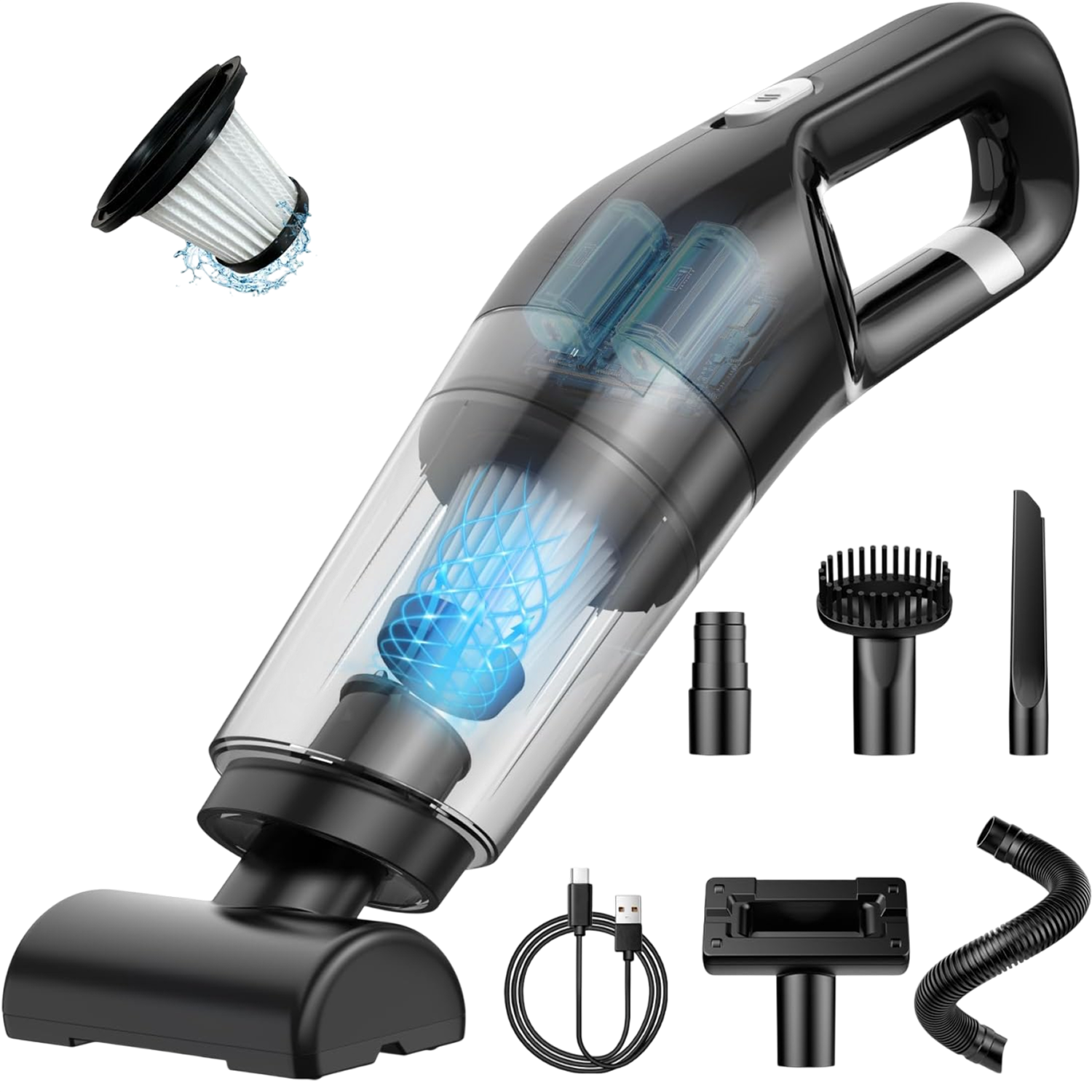 VamixLi Car Vacuum Cleaner - 26,000 PA Powerful Suction, 500g Ultra-Lightweight Cordless Handheld Vacuum