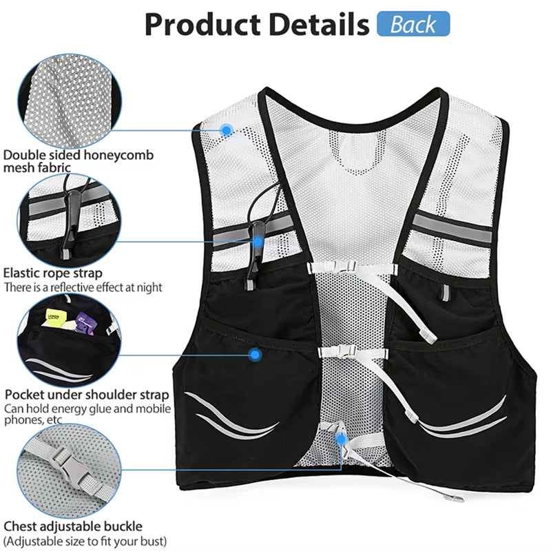 VetixMi Hydration Running Vest 108g Ultralight Waterproof Race Vest with Reflective Safety