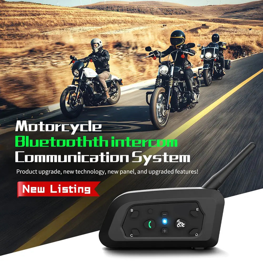 ViMocox Motorcycle Bluetooth Intercom – 800m Range, 6-Rider Connect & IP67 Waterproof Headset