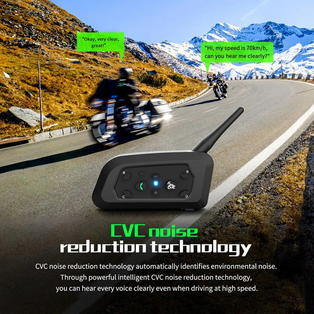 ViMocox Motorcycle Bluetooth Intercom – 800m Range, 6-Rider Connect & IP67 Waterproof Headset