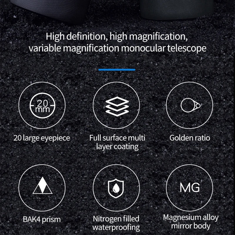 EziScopi V2 HD 12x50 – BAK4 Prism, Multi-Coated Lens & Universal Smartphone Photography Kit