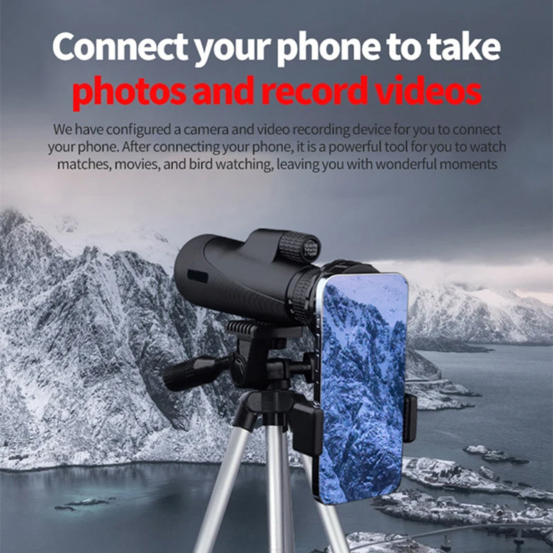 EziScopi V2 HD 12x50 – BAK4 Prism, Multi-Coated Lens & Universal Smartphone Photography Kit