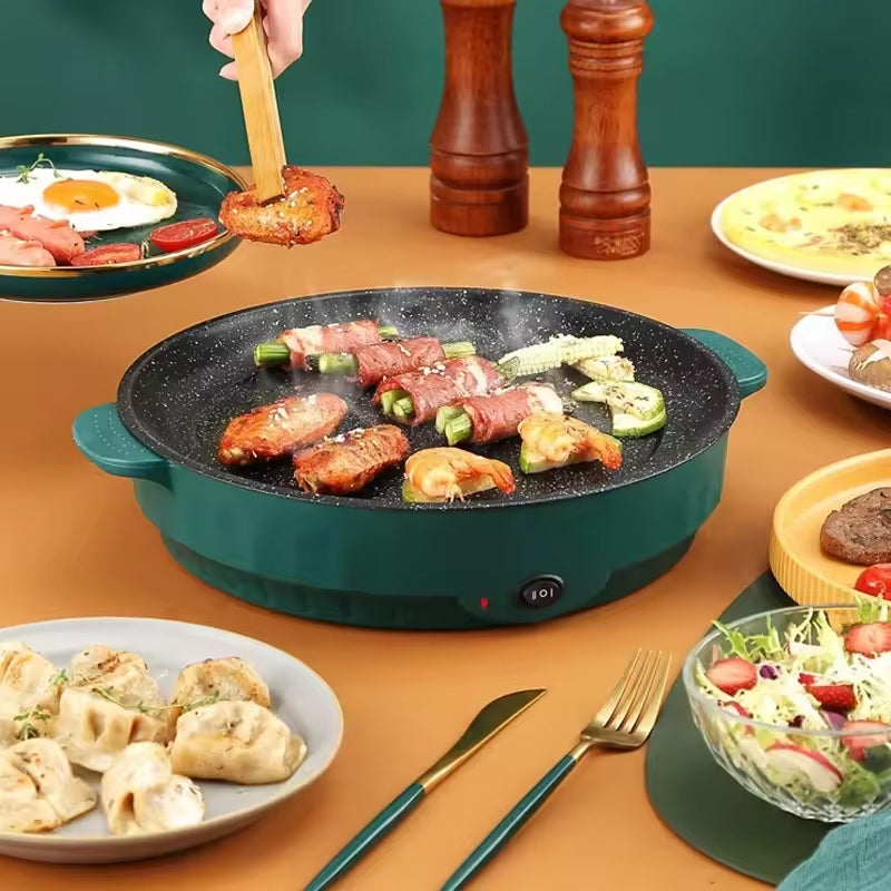 VixKilet Electric Skillet Non-Stick Hot Pot with Dual Power Control & Safety Shut-Off