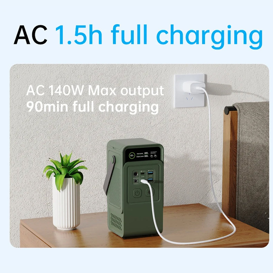 ZingBoxi 296Wh Portable Power Station – PD 100W Fast Charging, AC Outlet & Solar Generator