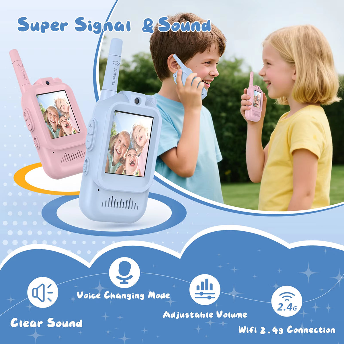 WaniTalki 22-Channel Kid Walkie Talkies – 3-Mile Long Range, VOX Hands-Free & Built-in Flashlight