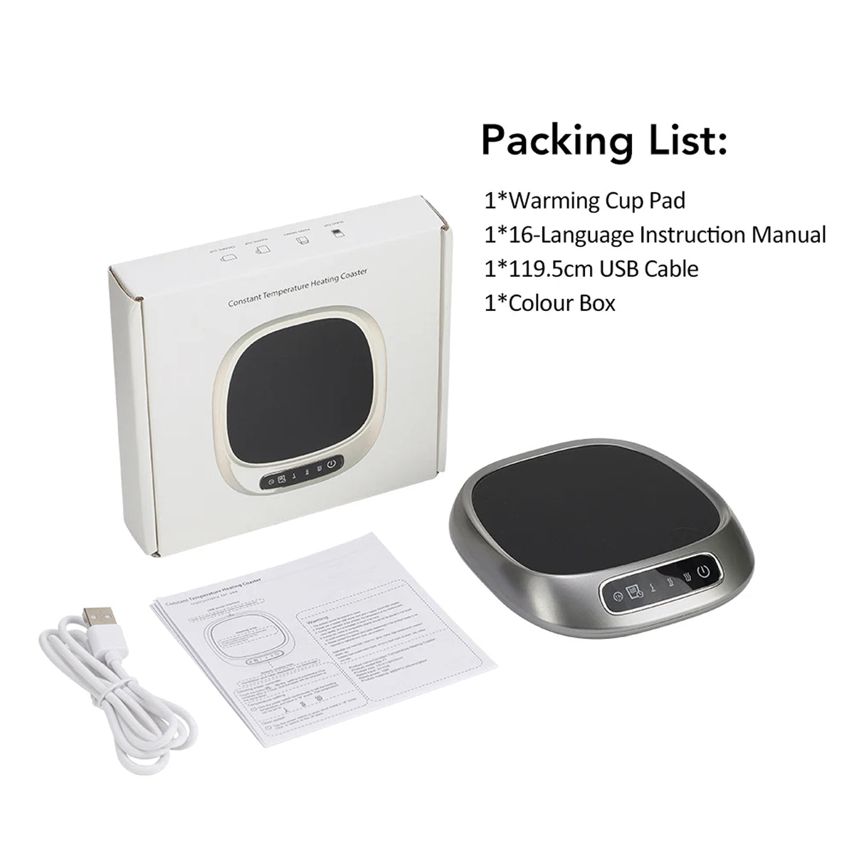 WarimCovi Coffee Mug Warmer 3 Temperature Settings 8H Auto Shut Off USB Powered