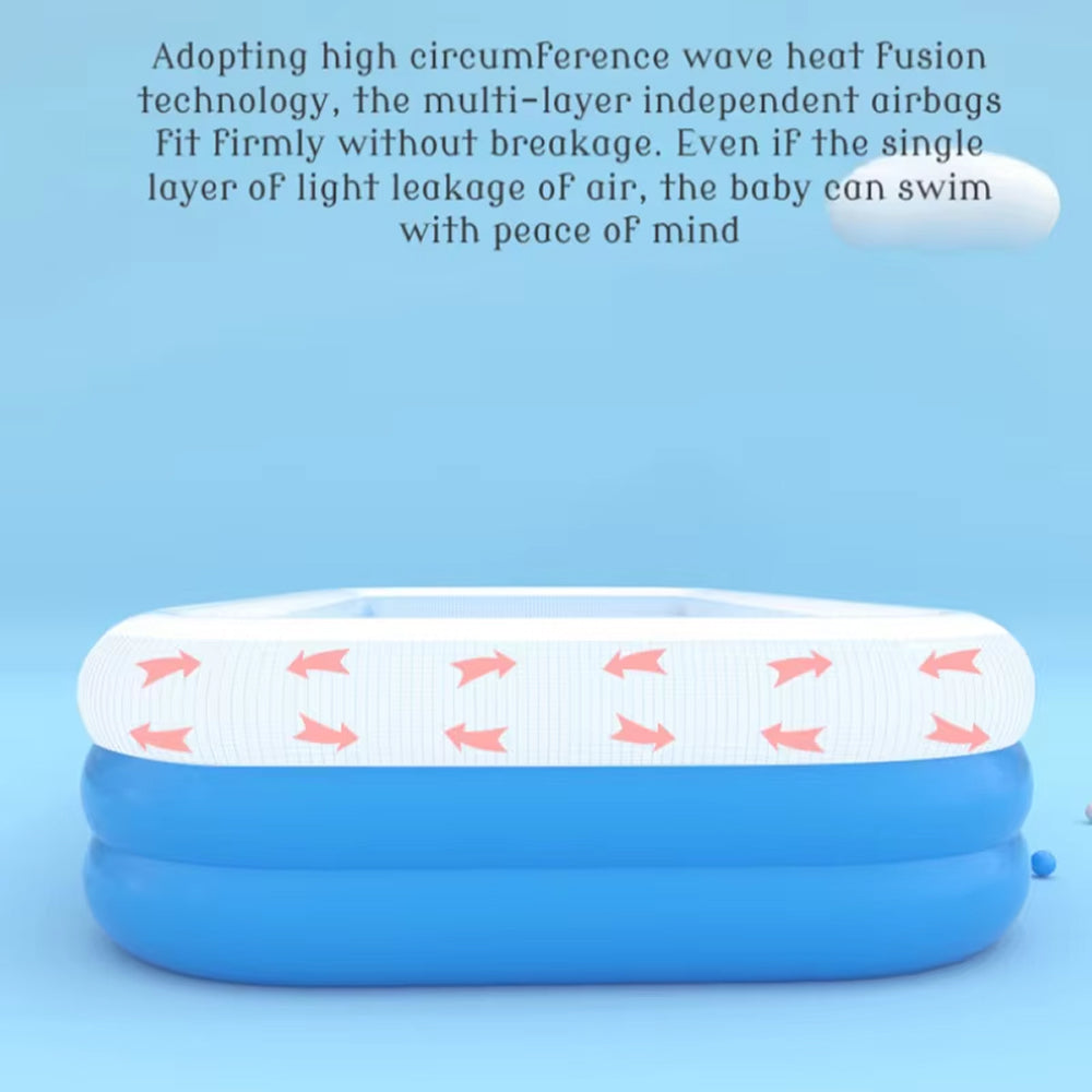 WaviJoy Family Inflatable Pool with Independent Airbag System and Cushioned Thermal Bottom