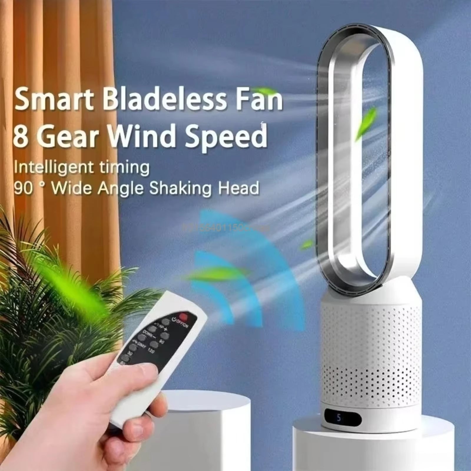 FakiLiax Sleek Bladeless Fan – Quiet Air Multiplier Technology, Safe Airflow Stream & Modern Minimalist Design
