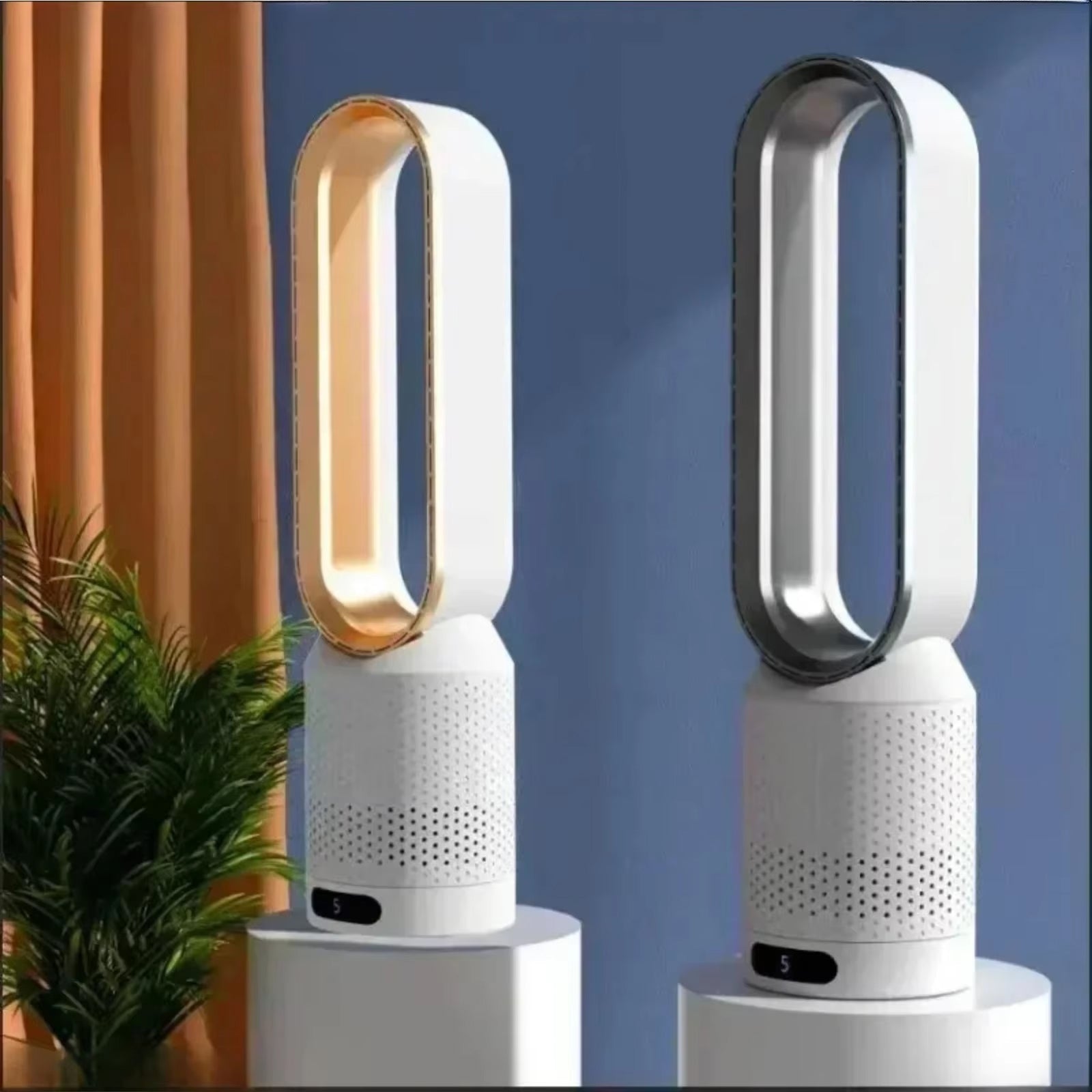 FakiLiax Sleek Bladeless Fan – Quiet Air Multiplier Technology, Safe Airflow Stream & Modern Minimalist Design