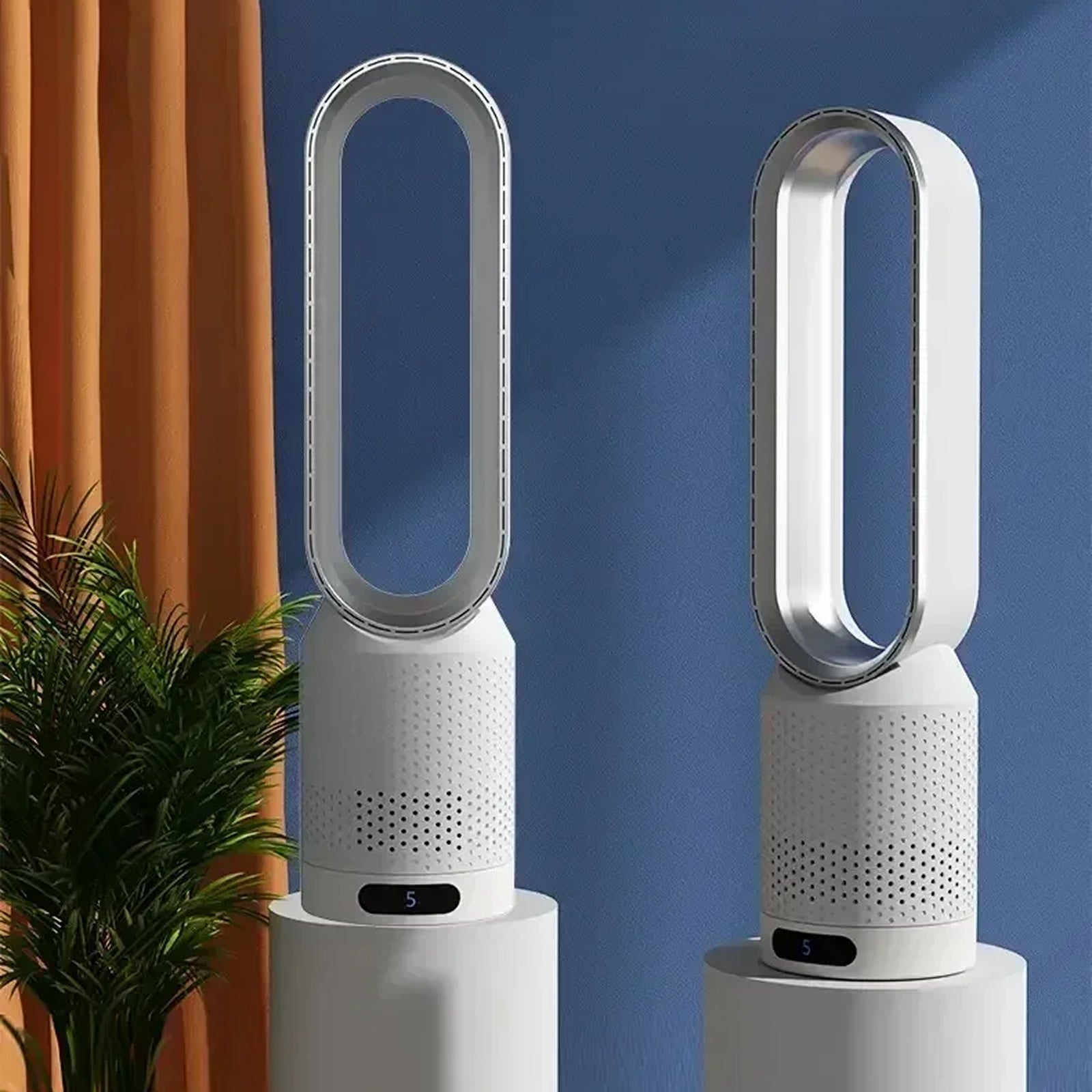 FakiLiax Sleek Bladeless Fan – Quiet Air Multiplier Technology, Safe Airflow Stream & Modern Minimalist Design