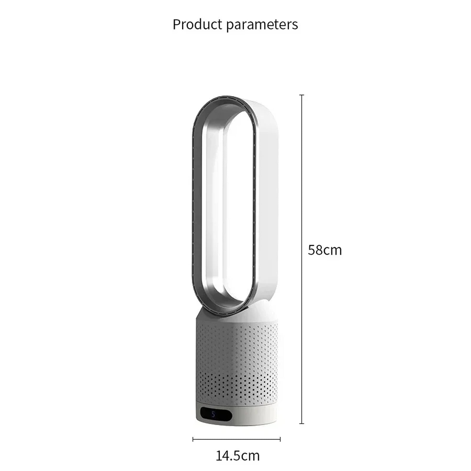 FakiLiax Sleek Bladeless Fan – Quiet Air Multiplier Technology, Safe Airflow Stream & Modern Minimalist Design