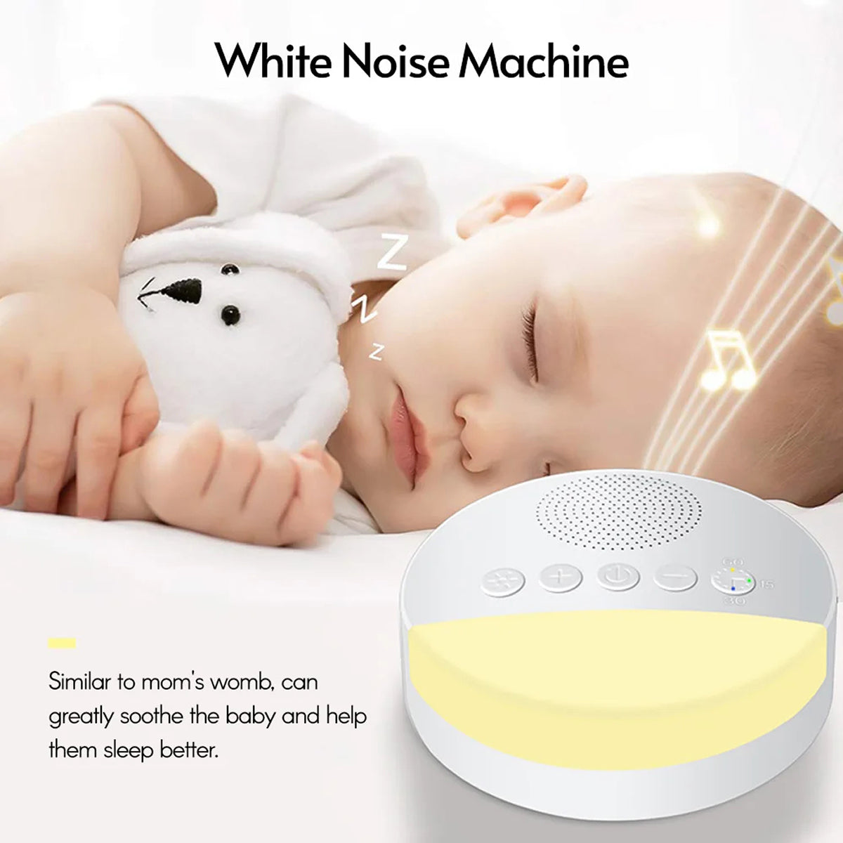 WhitixMax Sleep Therapy White Noise Machine – 30 Soothing Sounds, Night Light & Auto-Timer