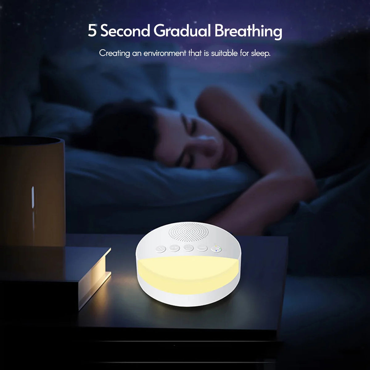 WhitixMax Sleep Therapy White Noise Machine – 30 Soothing Sounds, Night Light & Auto-Timer