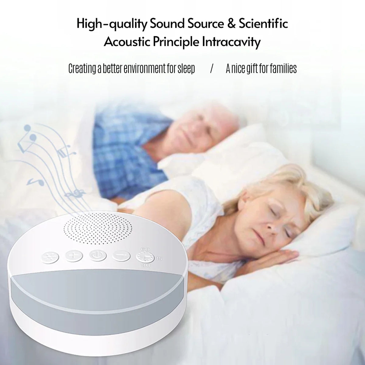 WhitixMax Sleep Therapy White Noise Machine – 30 Soothing Sounds, Night Light & Auto-Timer