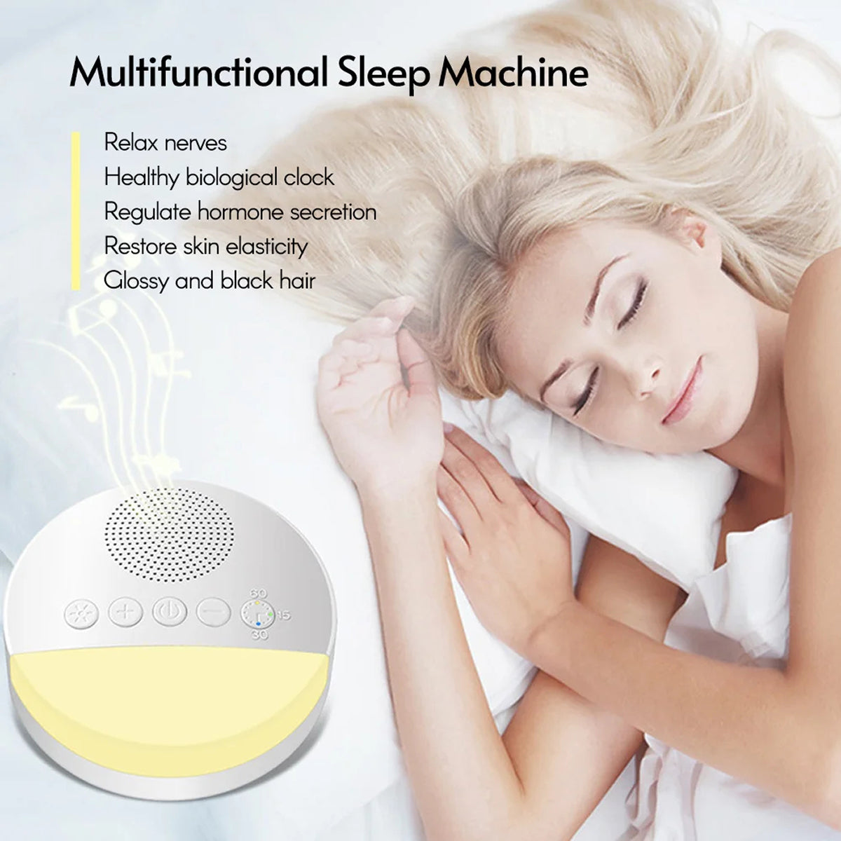 WhitixMax Sleep Therapy White Noise Machine – 30 Soothing Sounds, Night Light & Auto-Timer