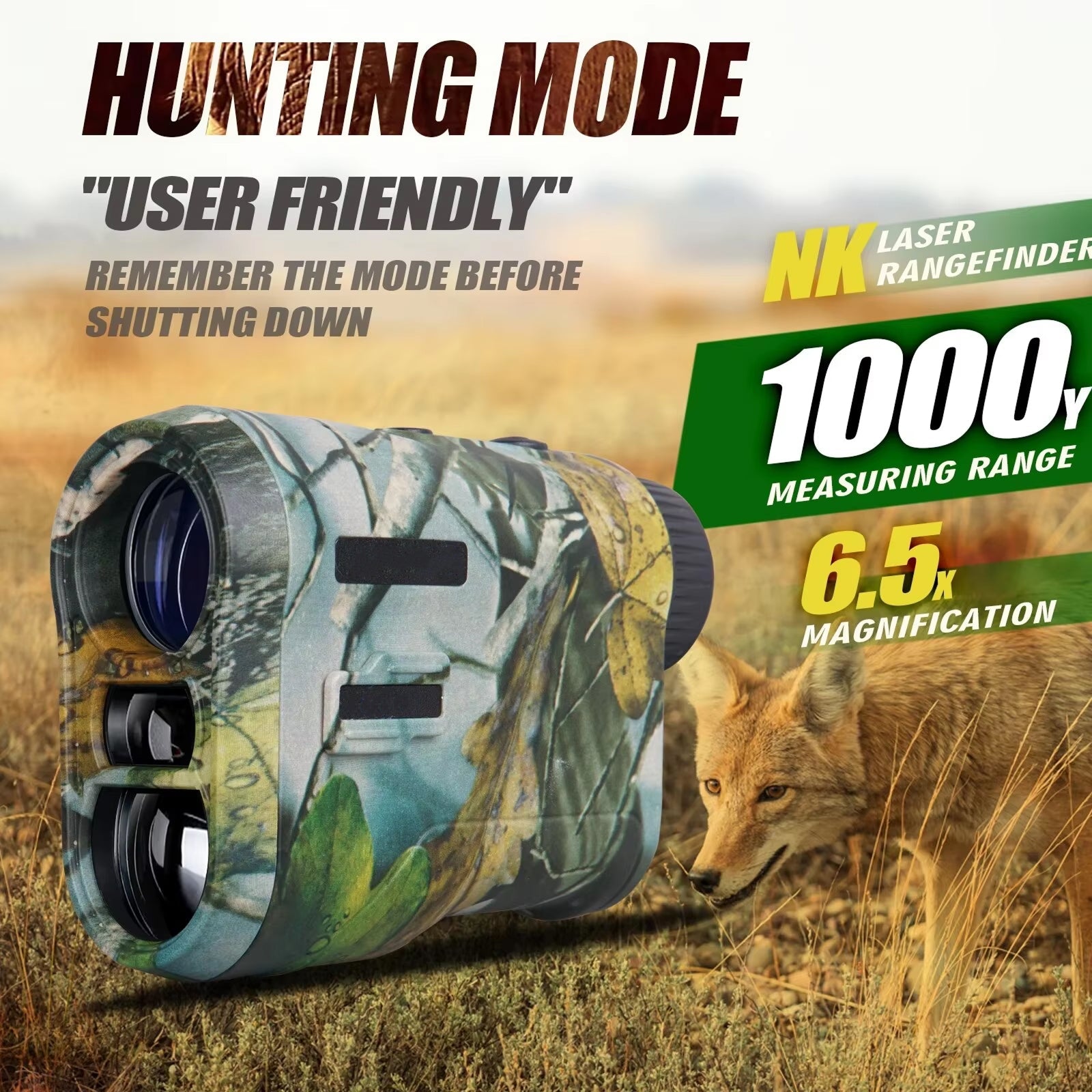 WildRange 1200yd Hunting Rangefinder – Angle Compensation, 6x Magnification & Speed Mode