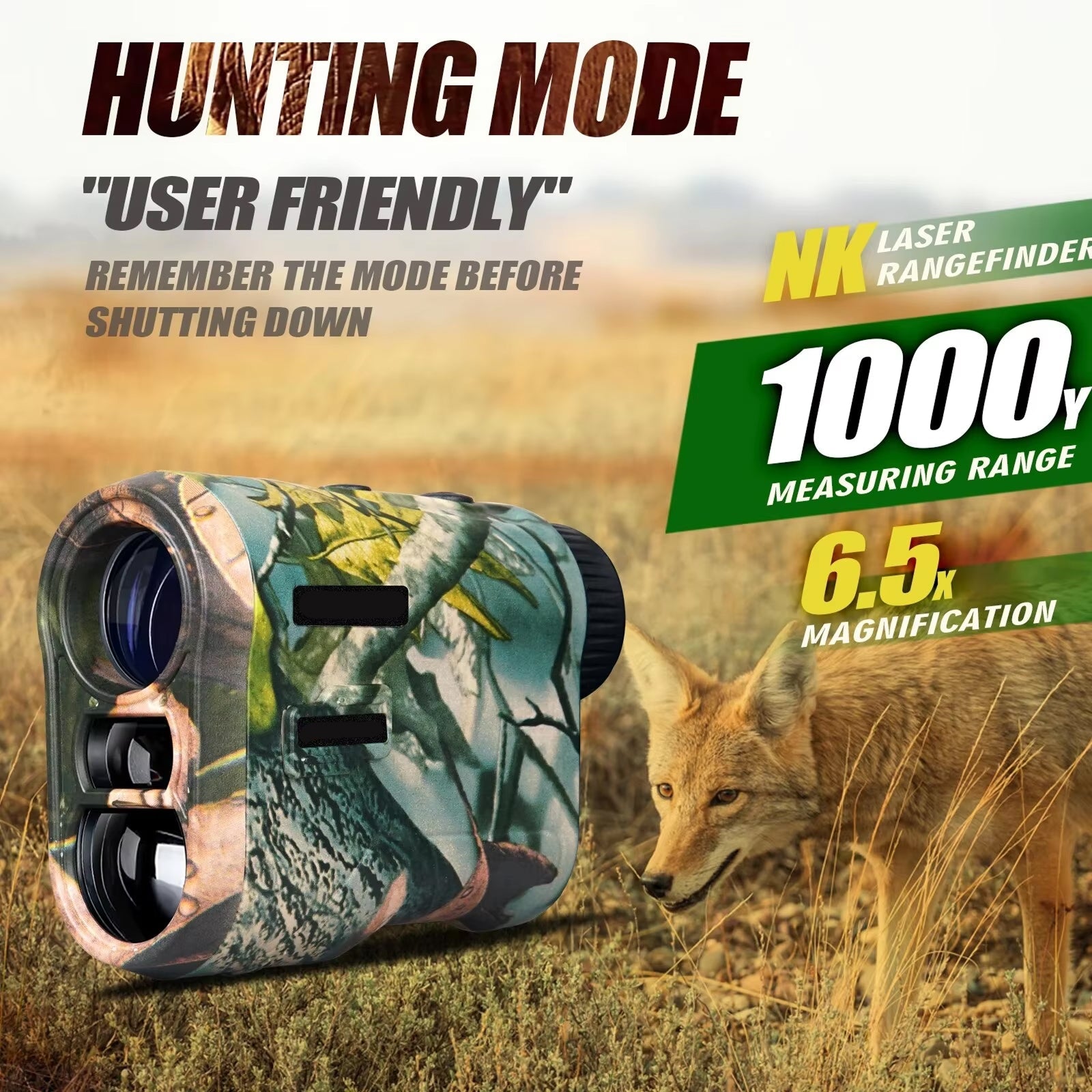 WildRange 1200yd Hunting Rangefinder – Angle Compensation, 6x Magnification & Speed Mode