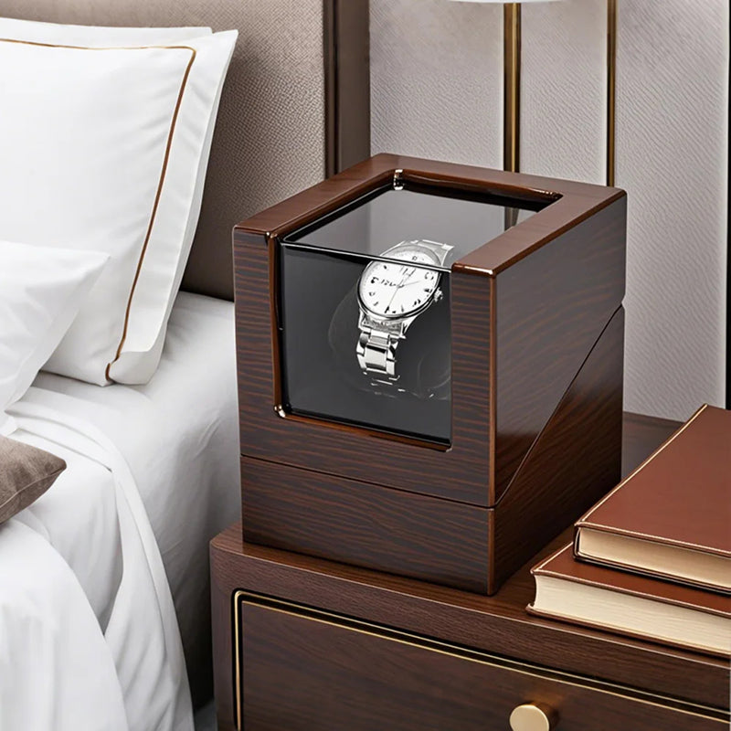 WafiDexi Automatic Watch Winder – Ultra-Quiet Japanese Motor, Multiple Rotation Modes & Luxury Carbon Fiber Box