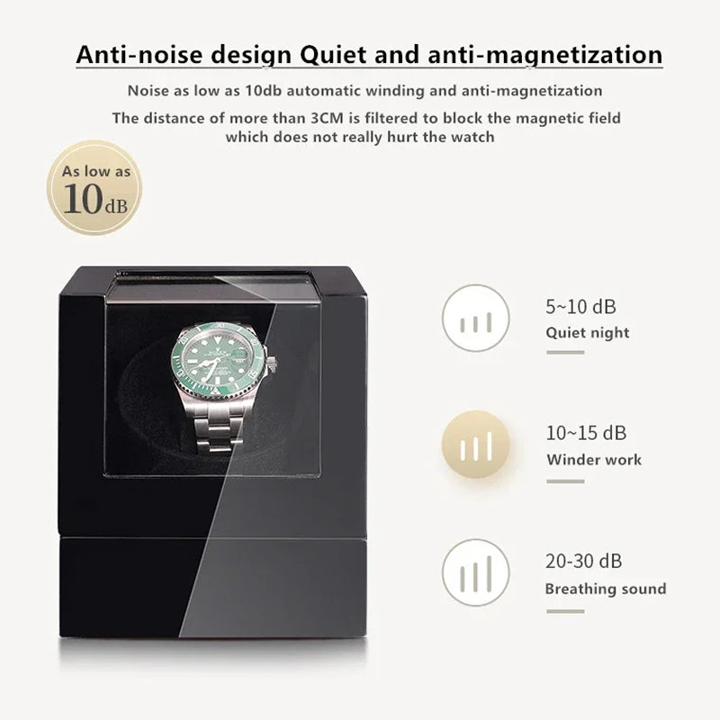 WafiDexi Automatic Watch Winder – Ultra-Quiet Japanese Motor, Multiple Rotation Modes & Luxury Carbon Fiber Box