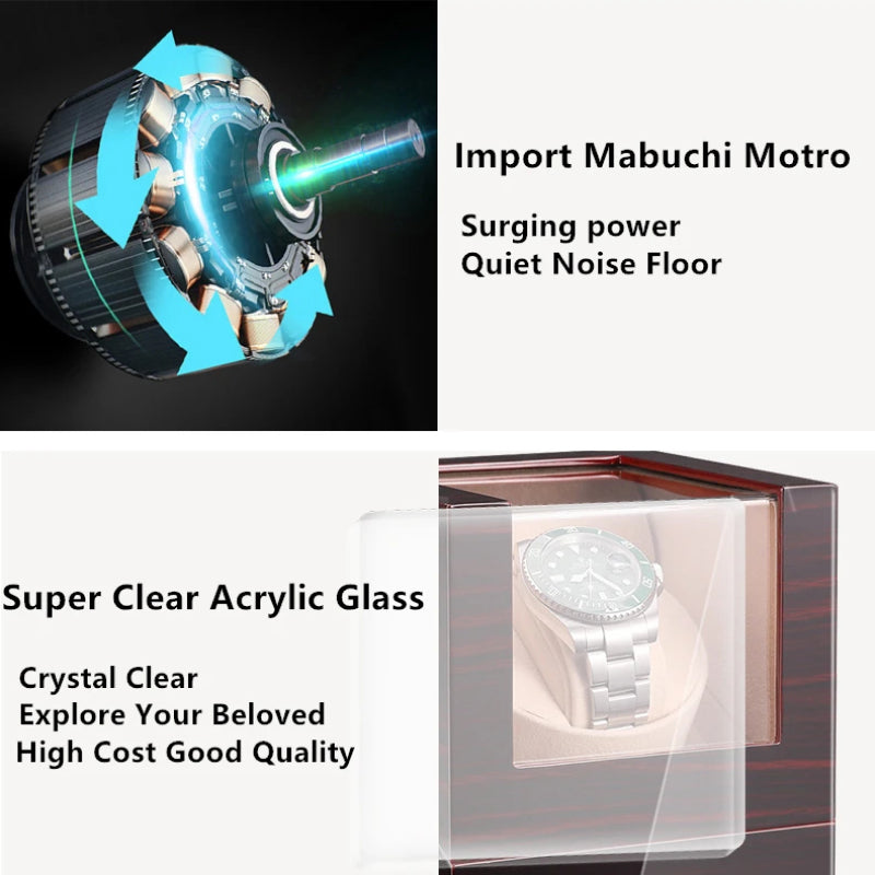WafiDexi Automatic Watch Winder – Ultra-Quiet Japanese Motor, Multiple Rotation Modes & Luxury Carbon Fiber Box