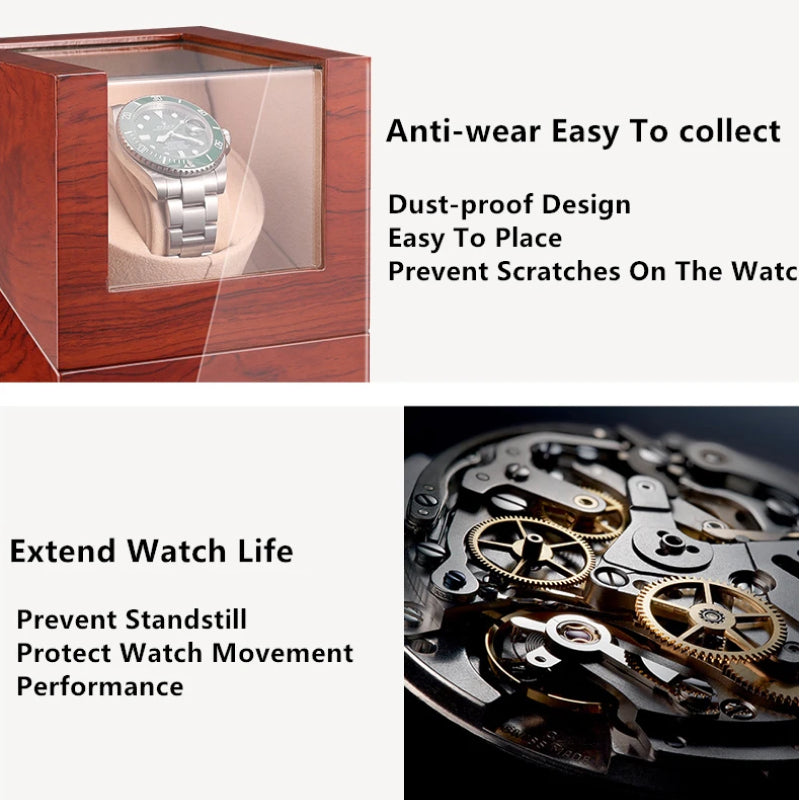 WafiDexi Automatic Watch Winder – Ultra-Quiet Japanese Motor, Multiple Rotation Modes & Luxury Carbon Fiber Box
