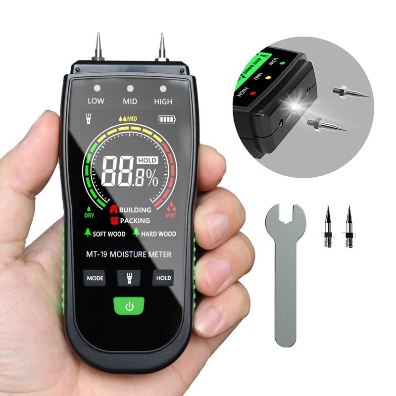 WomiTero Wood Moisture Meter ±0.5% High Precision 4-Mode Sensor
