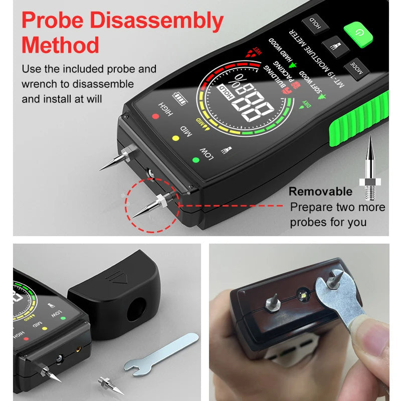 WomiTero Wood Moisture Meter ±0.5% High Precision 4-Mode Sensor