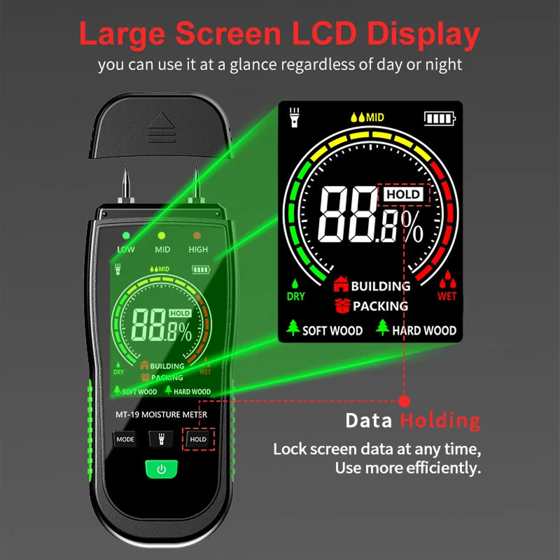 WomiTero Wood Moisture Meter ±0.5% High Precision 4-Mode Sensor