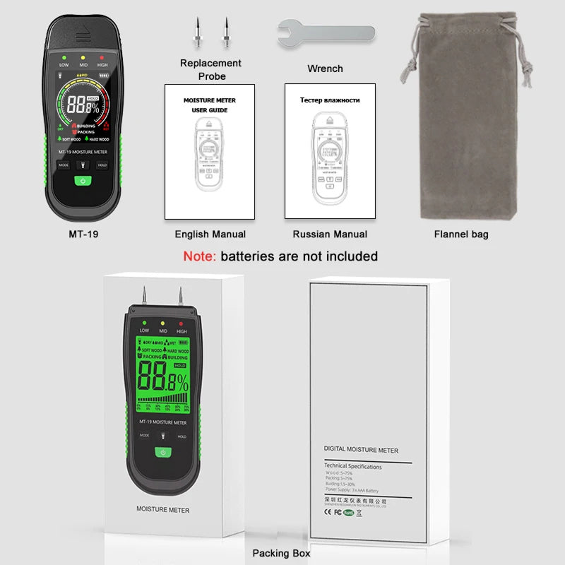 WomiTero Wood Moisture Meter ±0.5% High Precision 4-Mode Sensor