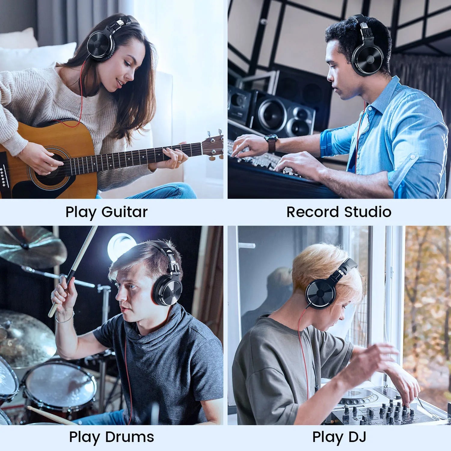 ZetaNase 50mm Studio Monitor Headphones – Professional Dual Interface, Foldable Design & Hi-Fi Audio