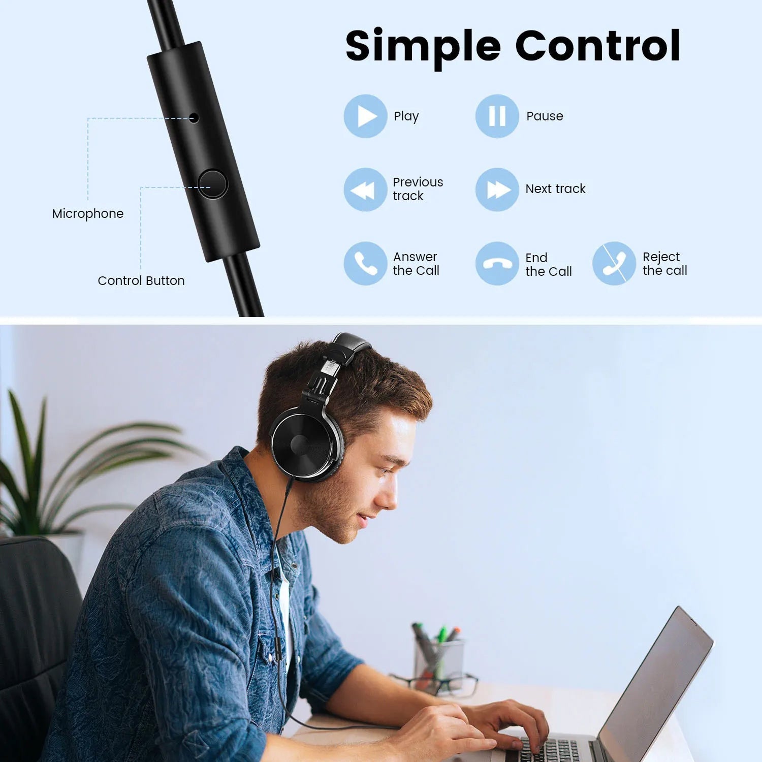 ZetaNase 50mm Studio Monitor Headphones – Professional Dual Interface, Foldable Design & Hi-Fi Audio