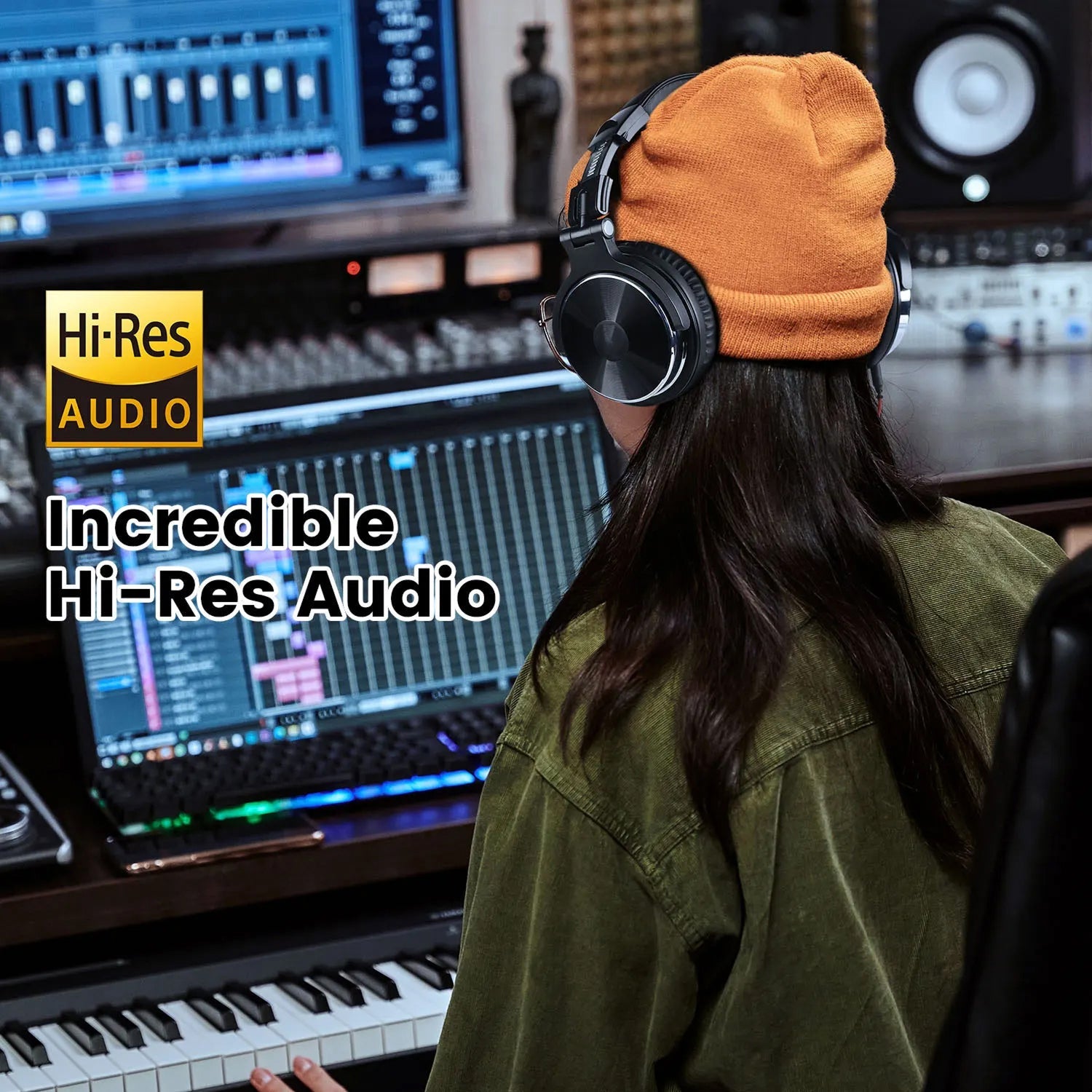 ZetaNase 50mm Studio Monitor Headphones – Professional Dual Interface, Foldable Design & Hi-Fi Audio