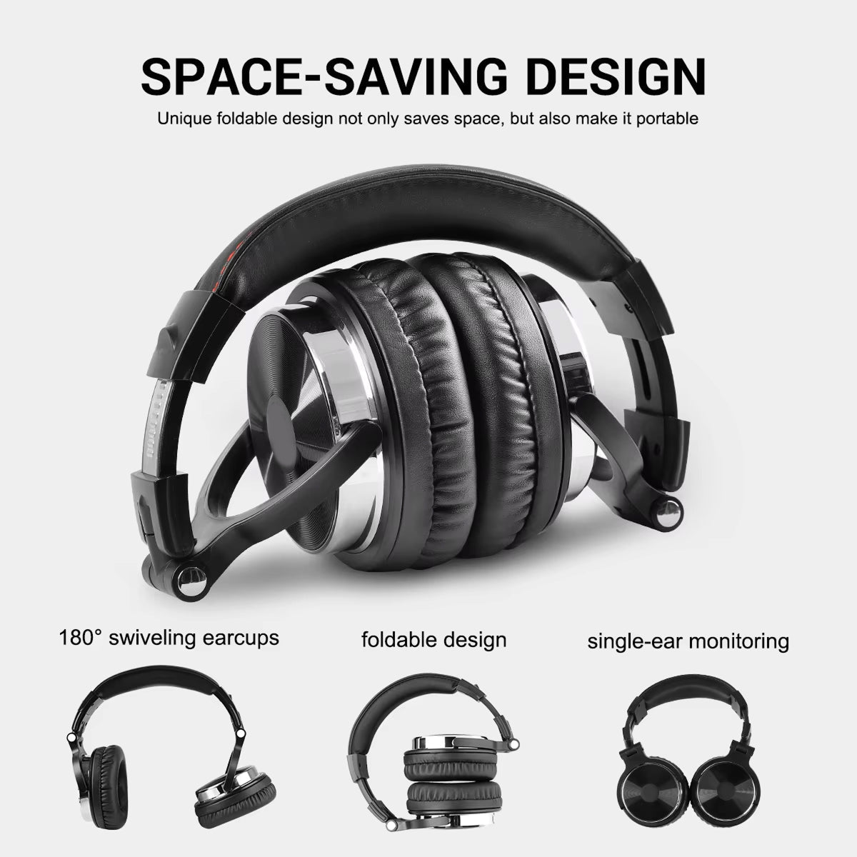 ZetaNase 50mm Studio Monitor Headphones – Professional Dual Interface, Foldable Design & Hi-Fi Audio